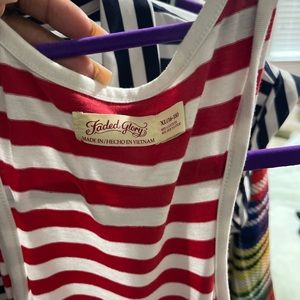 Red and white striped tank dress. Xl (16-18)
